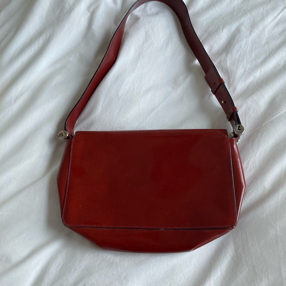 Trussardi Patent Leather Vintage Shoulder Bag